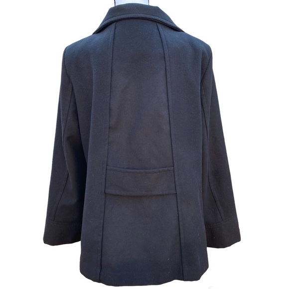 Calvin Klein Black Double Button Pea Coat Size Large - Picture 5 of 15